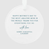 最高のMom Everフローラカスタムメッセージ オーナメント (裏面)