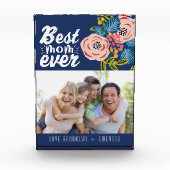 最高のMom Everフローラギフト写真ブロック フォトブロック (正面)