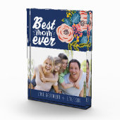 最高のMom Everフローラギフト写真ブロック フォトブロック (右)