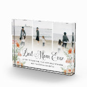 最高のMom Everフローラコラージュのガラスブロック フォトブロック (右)