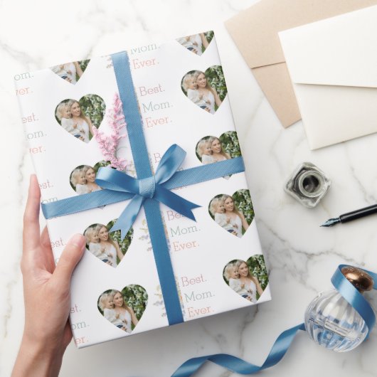 最高のMom Everフローラハートコラージュ ラッピングペーパー (ギフト)