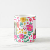 最高のMom Everフローラモダン Photo Collage コーヒーマグカップ (中央)