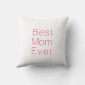 最高のMom Everホットピンク明るい赤紫色ホワイトミニマリスト クッション (裏面)