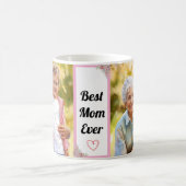 最高のMom Everモダン文字付きカスタム写真 コーヒーマグカップ (中央)
