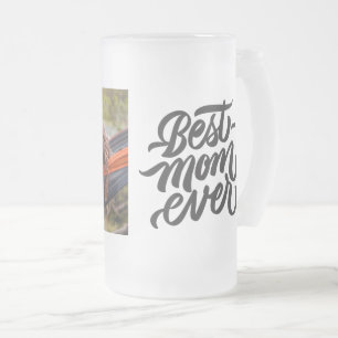 最高のMom Everモダン Photoパーソナライズされた フロストグラスビールジョッキ