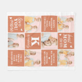 最高のMOM Everモノグラムパーソナライズされた写真コラージュ フリースブランケット (正面(横))