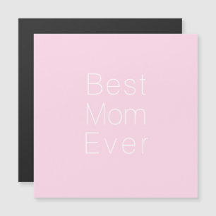 最高のMom Everライトピンクのミニマルエレガント磁石