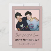 最高のMom Ever写真シンプルハート シーズンカード (正面)