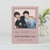 最高のMom Ever写真シンプルハート シーズンカード (スタンド正面)