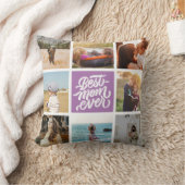 最高のMom Ever写真パーソナライズされたコラージラベンダー クッション (ブランケット)