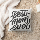 最高のMom Ever手書きスクリプトタイポグラフィ クッション (ブランケット)