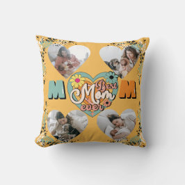 最高のMom Ever数々のハート形状フリース空白の クッション