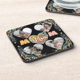 最高のMom Ever数々のハート形状フリース空白の コースター