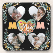最高のMom Ever数々のハート形状フリース空白の コースター (正面)