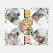 最高のMom Ever数々のハート形状フリース空白の フリースブランケット (正面(横))