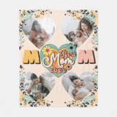 最高のMom Ever数々のハート形状フリース空白の フリースブランケット (正面)