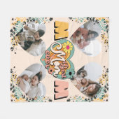 最高のMom Ever数々のハート形状フリース空白の フリースブランケット (正面(横))