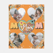 最高のMom Ever数々のハート形状フリース空白の フリースブランケット (正面)