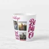 最高のMom Ever母コラージュ誕生日 カフェラテマグ (正面)