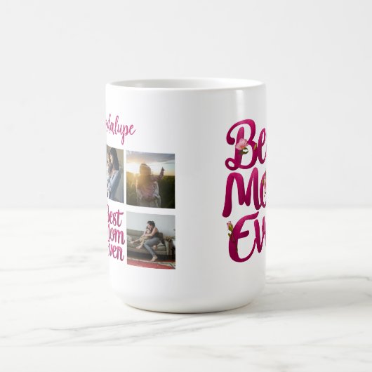 最高のMom Ever母コラージュ コーヒーマグカップ (中央)