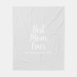 最高のMom Ever淡い色のグレーカスタムドスタイリッシュスクリプトシック フリースブランケット