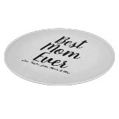 最高のMom Ever白黒のスクリプカスタムト文字 カッティングボード (角)