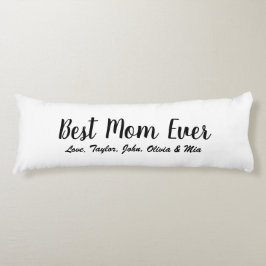 最高のMom Ever白黒カスタムスクリプトかわいい ボディピロー