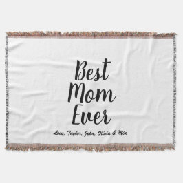 最高のMom Ever白黒カスタムスクリプトエレガント スローブランケット
