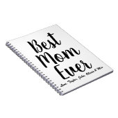 最高のMom Ever白黒カスタムスクリプトエレガント ノートブック (右側)