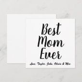 最高のMom Ever白黒カスタムスクリプトスタイリッシュ 招待状 (正面/裏面)