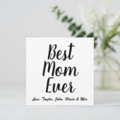 最高のMom Ever白黒カスタムスクリプトスタイリッシュ 招待状 (スタンド正面)