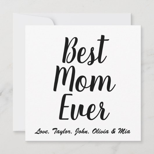 最高のMom Ever白黒カスタムスクリプトスタイリッシュ 招待状 (正面)