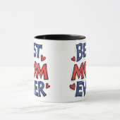 最高のMom Ever素朴タイポグラフィとハート マグカップ (中央)