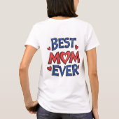 最高のMom Ever素朴タイポグラフィとハート Tシャツ (裏面)