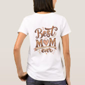 最高のMom Ever素朴タイポグラフィとハート Tシャツ (裏面)