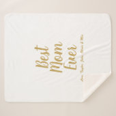 最高のMom Ever金ゴールドカスタムスクリプトパーソナライズされた シェルパブランケット (正面(横))