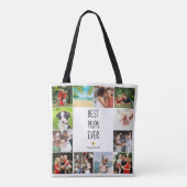 最高のMom Ever金ゴールドハートコラージュ トートバッグ (裏面)