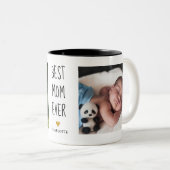 最高のMom Ever金ゴールドハート2 Photo ツートーンマグカップ (正面右)