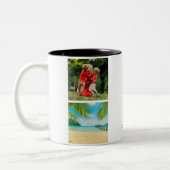 最高のMom Ever金ゴールドハート4 Photo Collage ツートーンマグカップ (左)