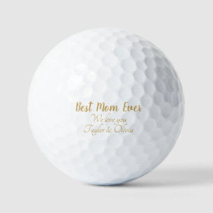 最高のMom Ever金ゴールドパーソナライズされたスクリプカスタムト ゴルフボール