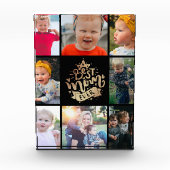 最高のMom Ever金ゴールドレタカスタムリンCollage写真B フォトブロック (正面)