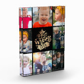 最高のMom Ever金ゴールドレタカスタムリンCollage写真B フォトブロック (左)