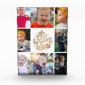 最高のMom Ever金ゴールドレタカスタムリンCollage写真B フォトブロック (正面)