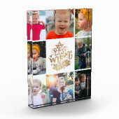 最高のMom Ever金ゴールドレタカスタムリンCollage写真B フォトブロック (左)