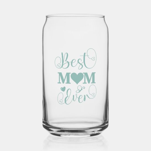 「最高のMom Ever」のエレガントティール(緑がかった色) ガラス缶 (正面)