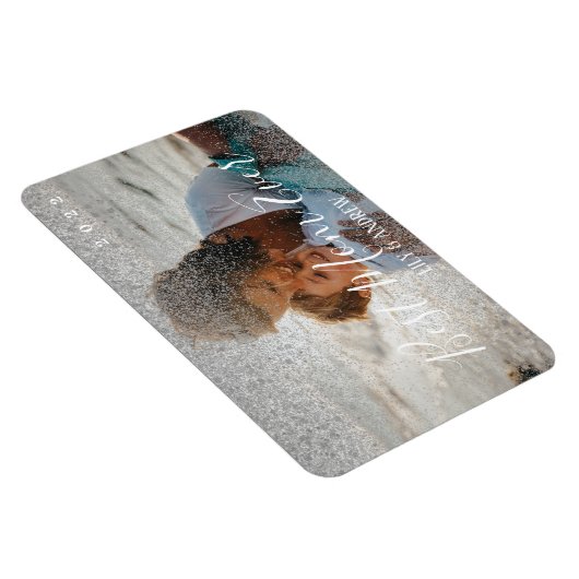 「最高のMom Ever」のシルバカスタムーグリッター写真 マグネット (右側)