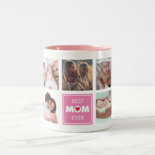 最高のMOM EVER カスタム PHOTO パーソナライズされた Gift 2-T ツートーンマグカップ