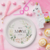 最高のMom Ever-カラフルフローラリース2 ペーパープレート (パーティー)