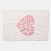 最高のMom Ever -ハート キッチンタオル (横)