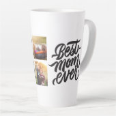 最高のMOM EVER パーソナライズされた 6フォトコラージュ カフェラテマグ (右アングル)